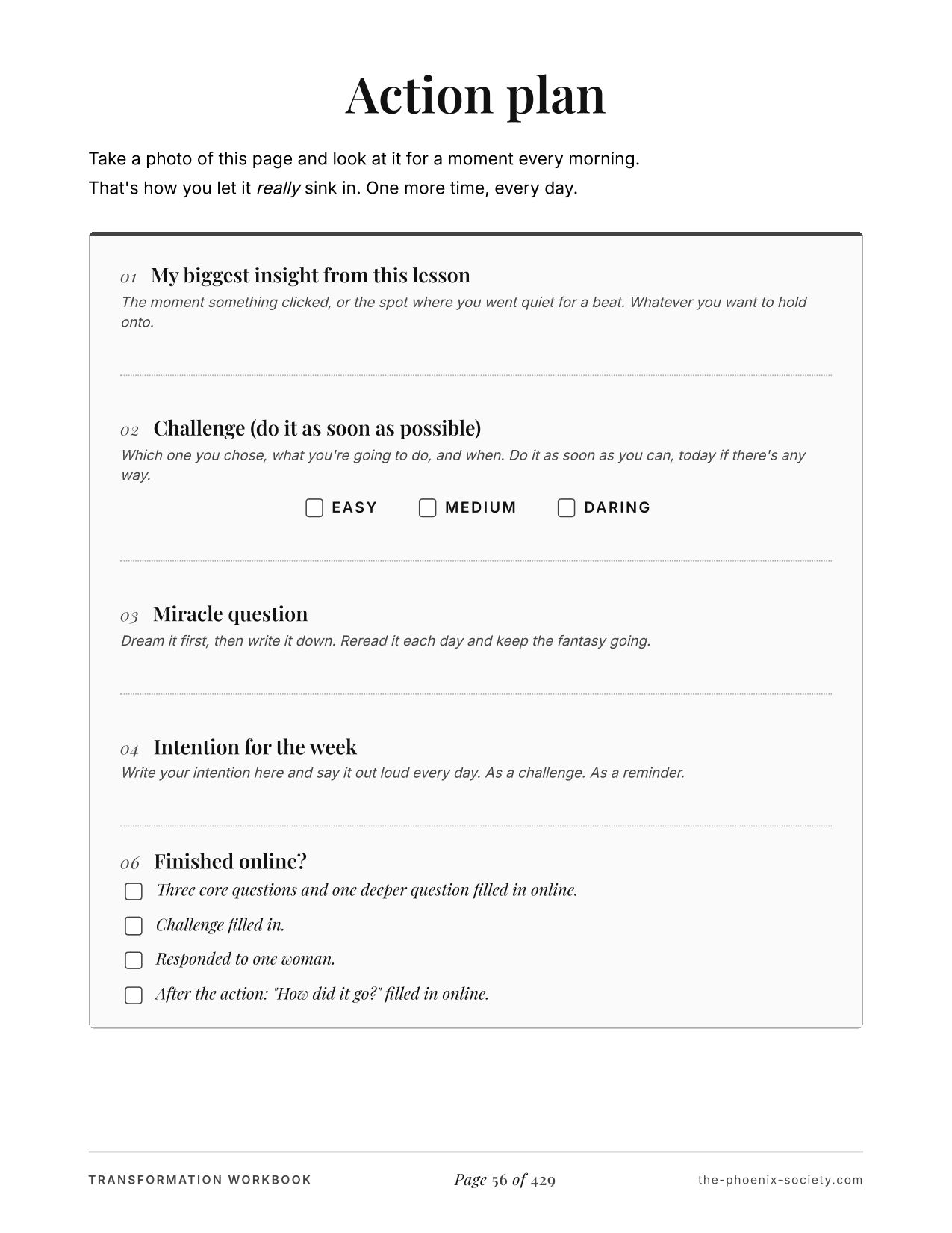 Secret Desires by Dahlia Midnight — transformation edition workbook, page 58