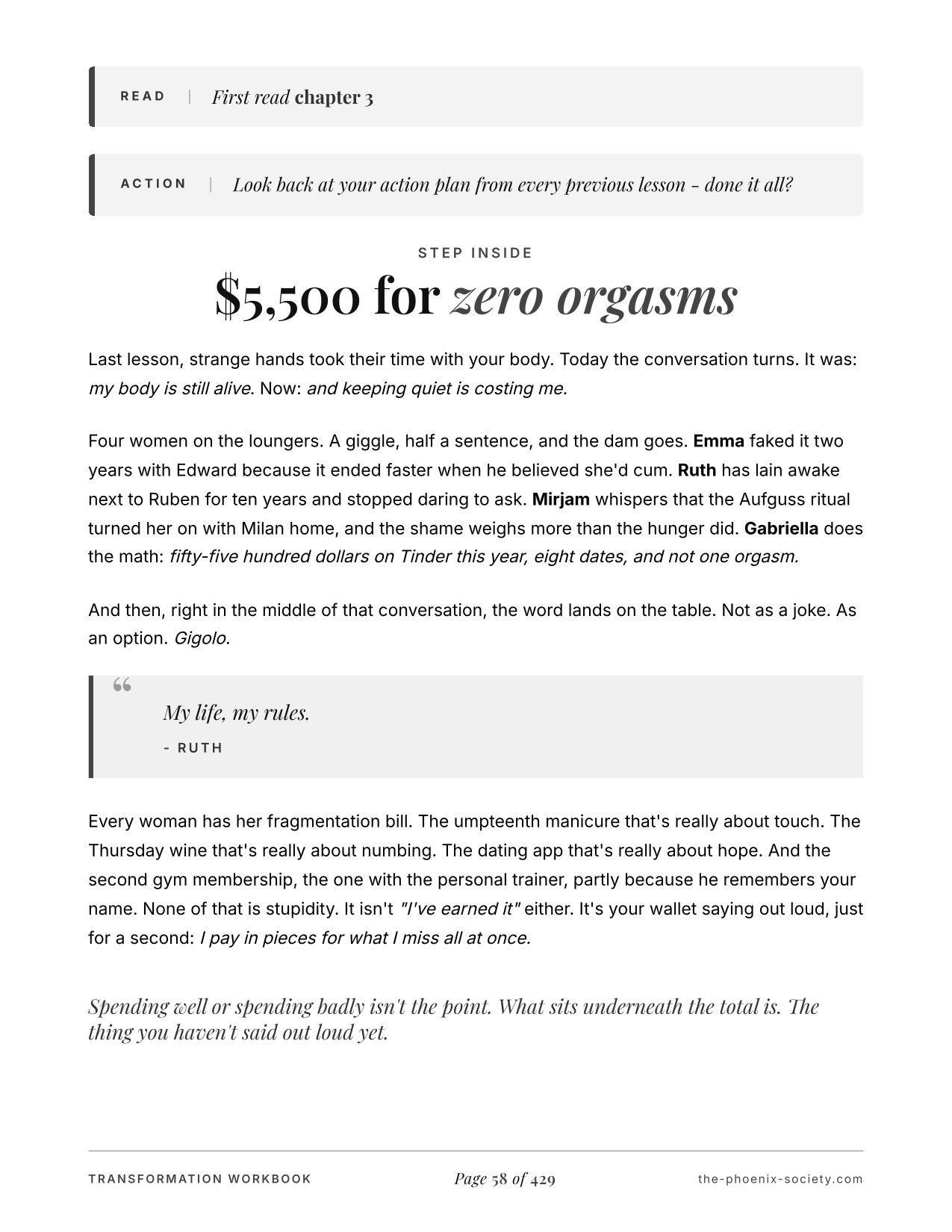 Secret Desires by Dahlia Midnight — transformation edition workbook, page 60