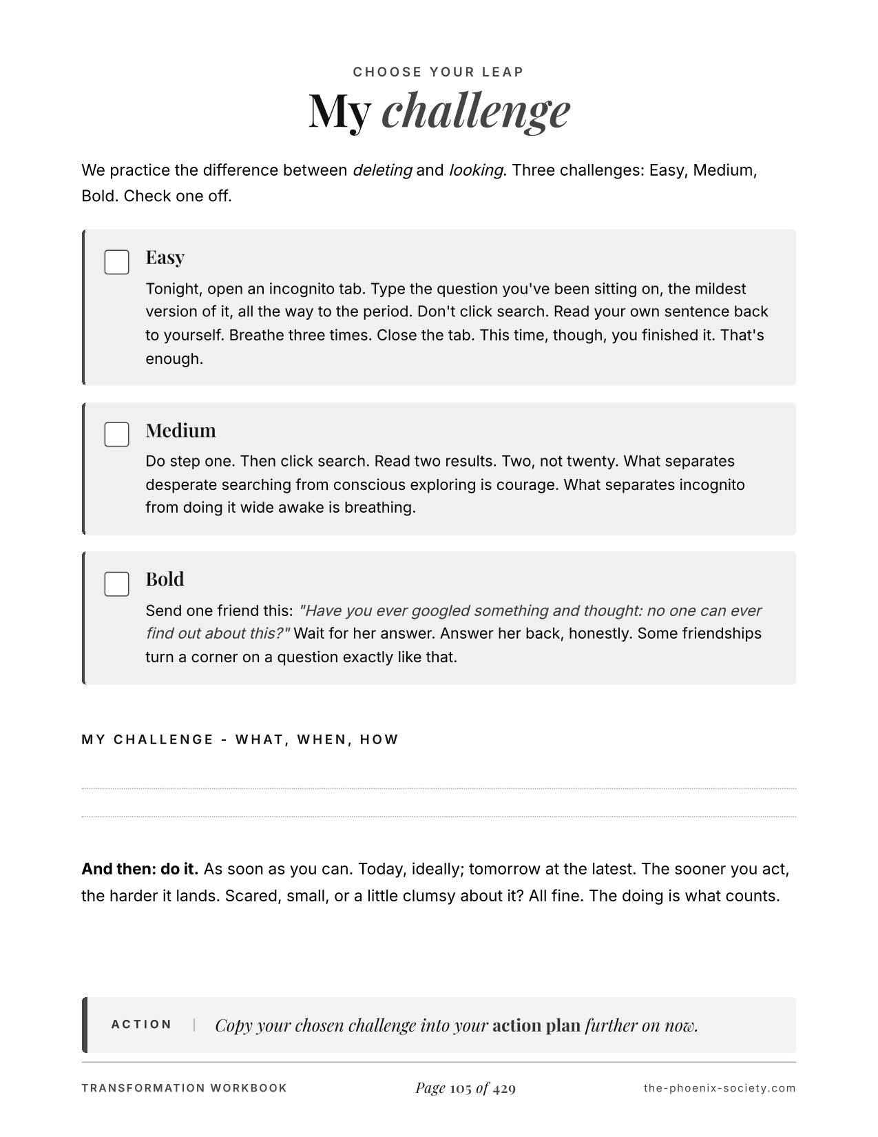 Secret Desires by Dahlia Midnight — transformation edition workbook, page 107