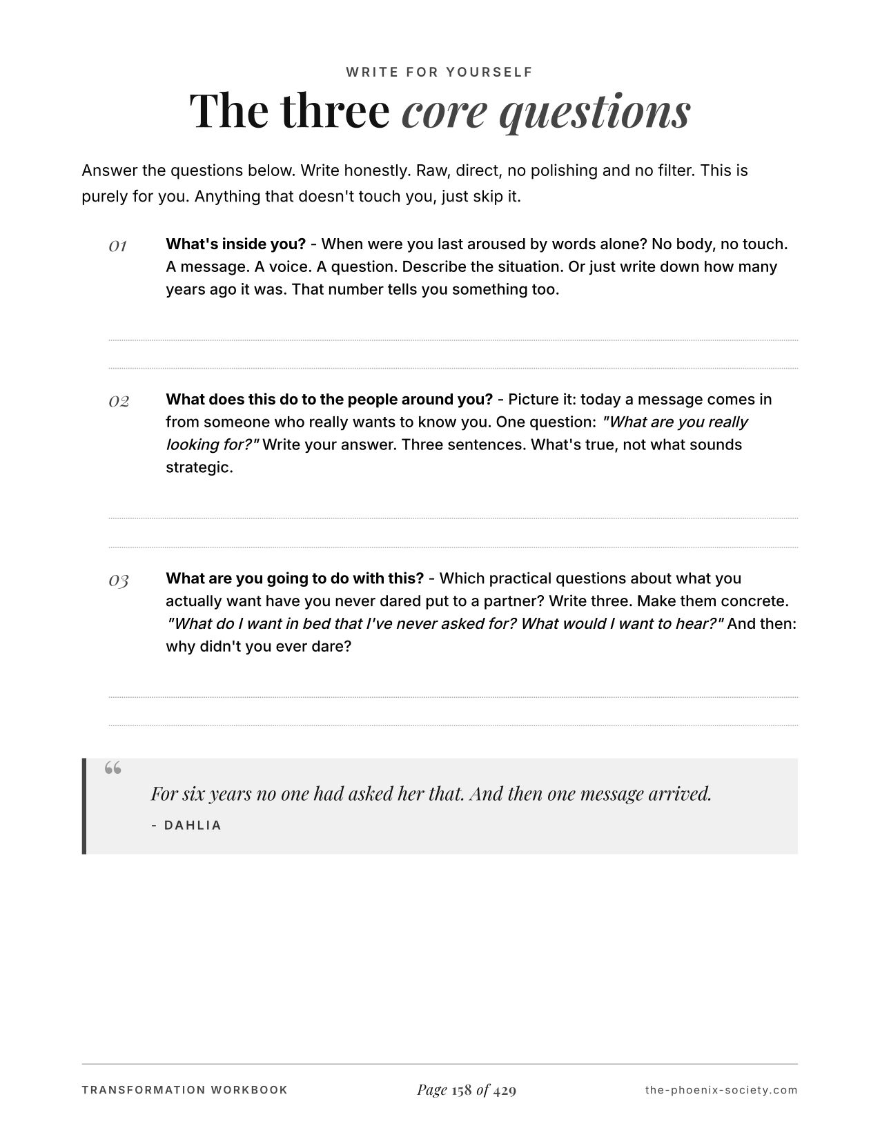 Secret Desires by Dahlia Midnight — transformation edition workbook, page 160