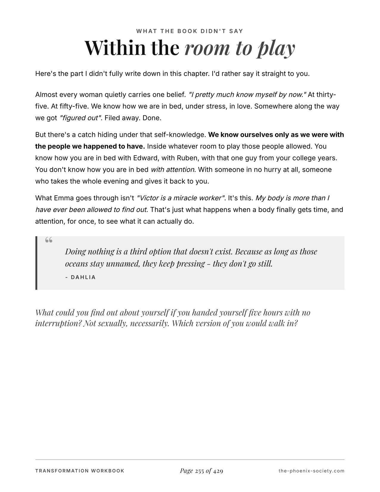 Secret Desires by Dahlia Midnight — transformation edition workbook, page 257