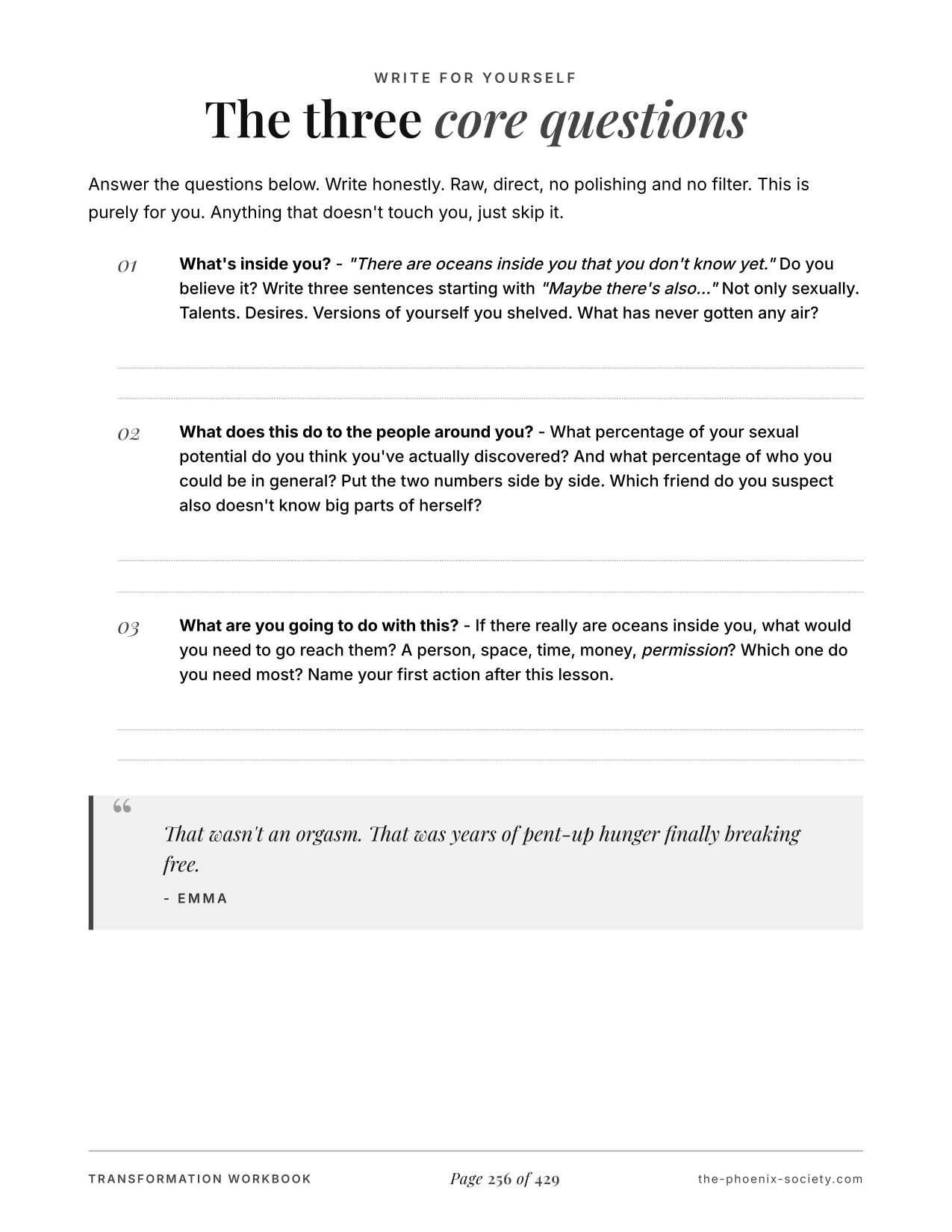 Secret Desires by Dahlia Midnight — transformation edition workbook, page 258
