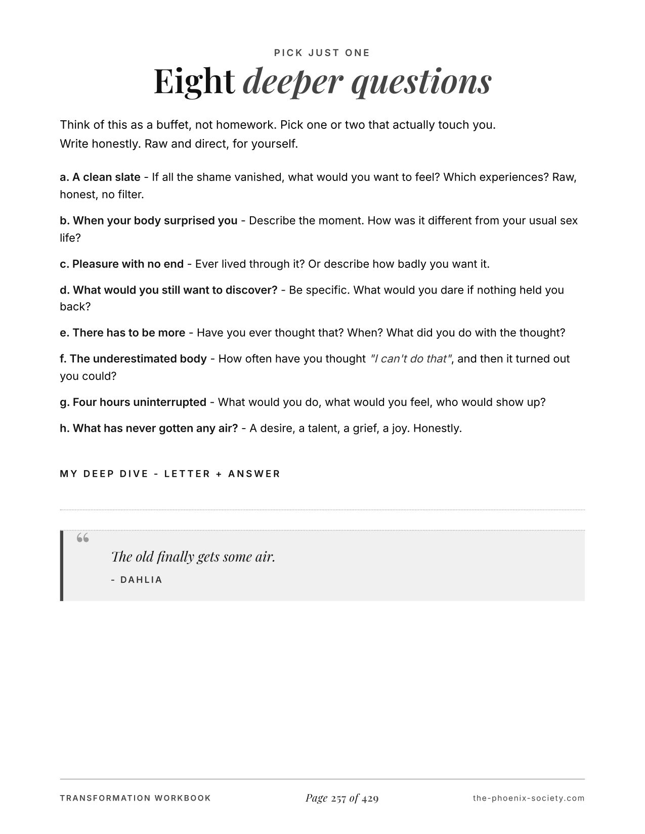 Secret Desires by Dahlia Midnight — transformation edition workbook, page 259